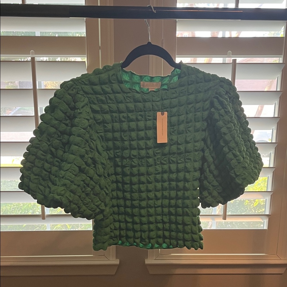 Green Textured Women's Blouse